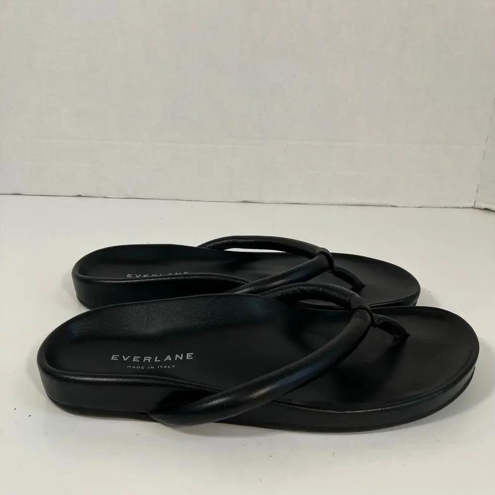Everlane The Form Thong Sandals Black Italian Nappa Leather Womens Sz 6 NWOT - Picture 9 of 15